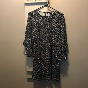 Art Class Kids Dress - Navy and Yellow Floral